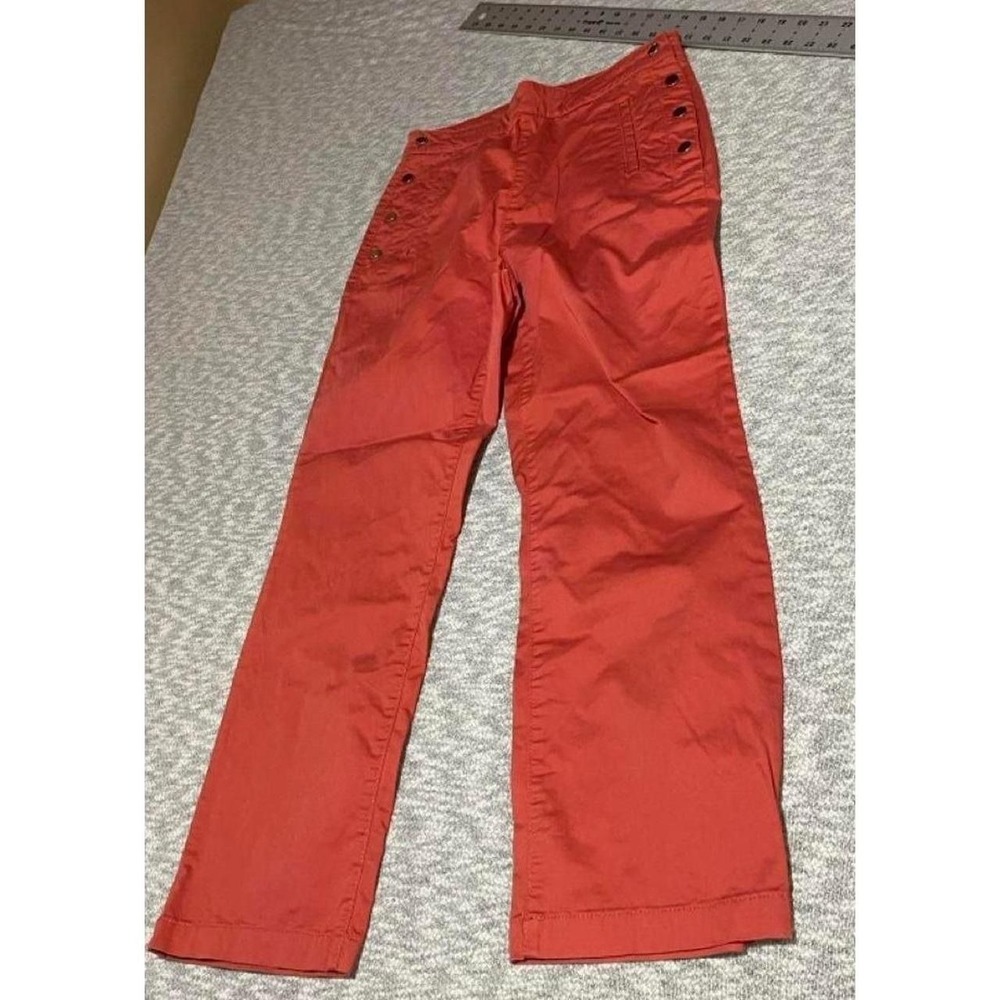 Mossimo Dutti Orange  pants snap closure detailing left side Women 6. SKU-B633